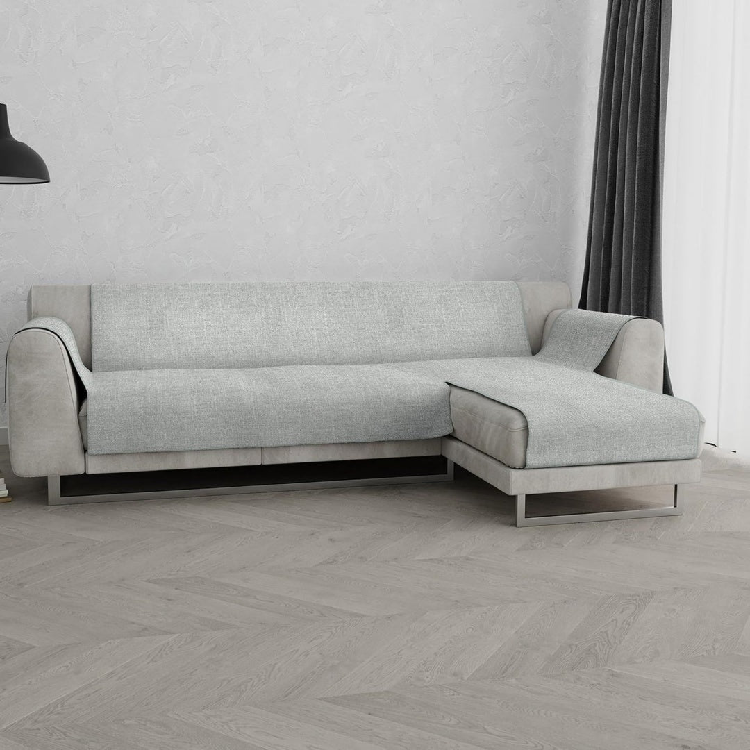 Seduta imbottita COMFORT Copridivano Antiscivolo poliestere, penisola grigio chiaro