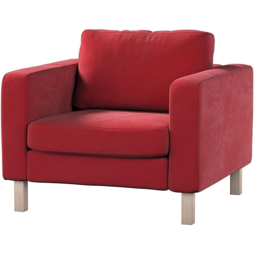 Poltrona da soggiorno Dekoria Karlstad Copripoltrona adatto Ikea, rosso