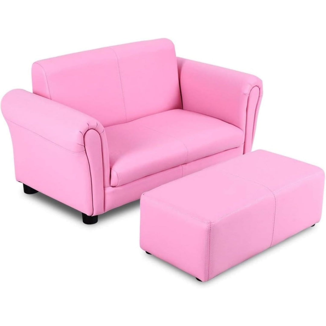 Divani con poggiapiedi con braccioli rosa