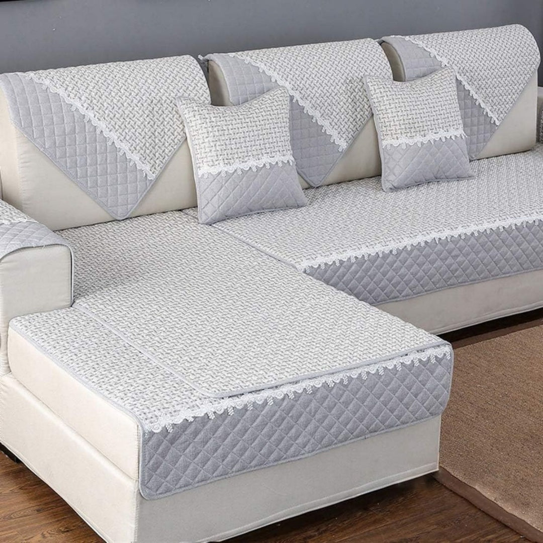 Divano confortevole DMCE Spesso Antiscivolo Protezione Mobili bianco