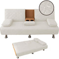 Seduta imbottita pieghevole con braccioli beige