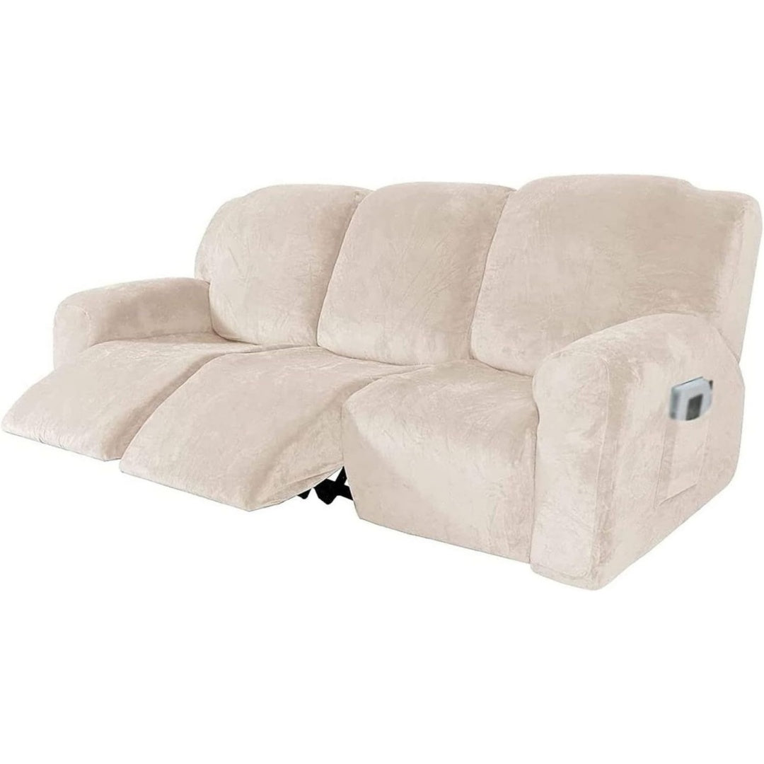 Poltrona confortevole reclinabile con poggiapiedi beige