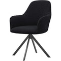 Seduta lounge con braccioli rivestimento in tessuto nero