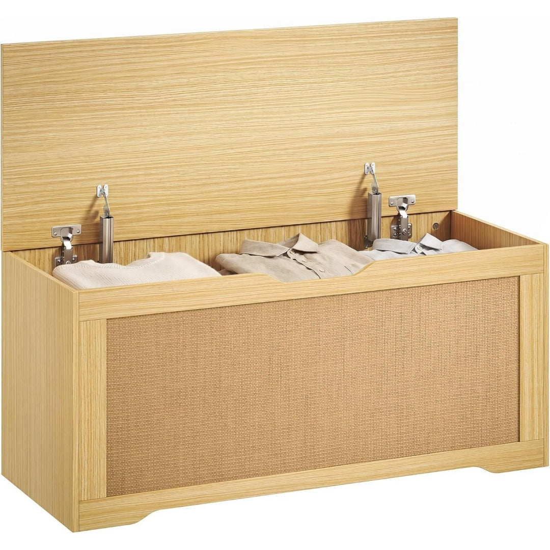Arredo per soggiorno con vano contenitore rovere